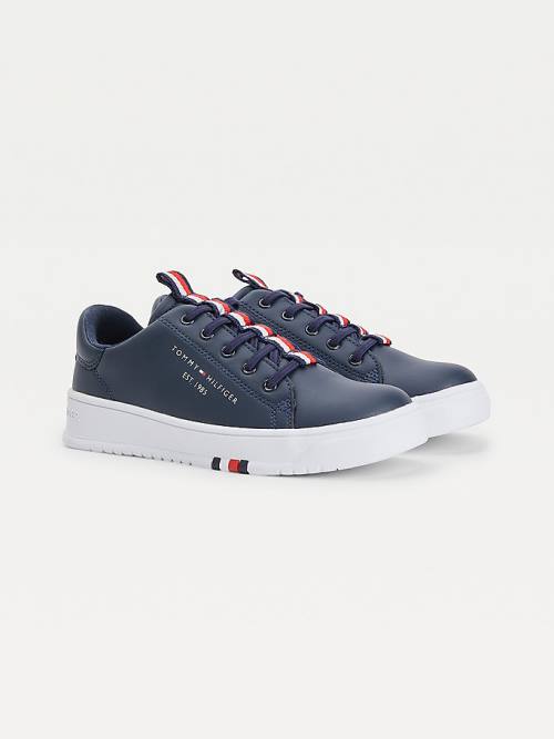 Trampki Tommy Hilfiger Stripe Webbing Low-Top Chłopięce Niebieskie | TH390NDC